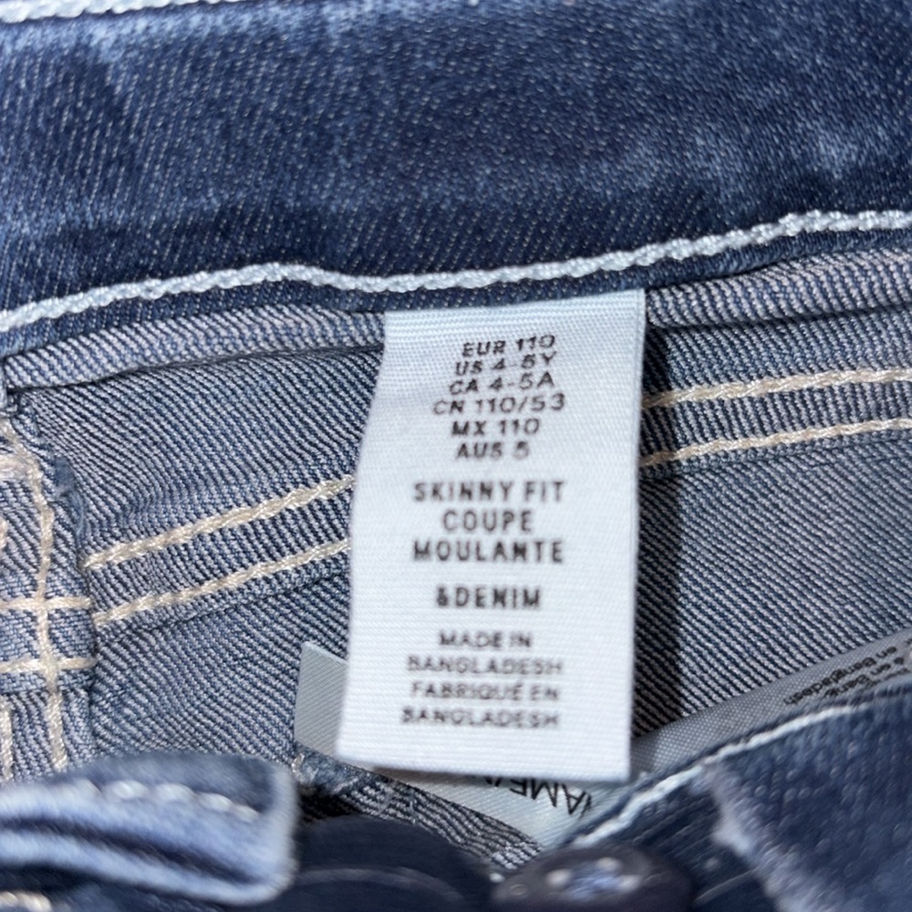 BUNDLE (3) H&M Girls Denim Jeans and Denim Legging Size 4-5 - Picture 7 of 10